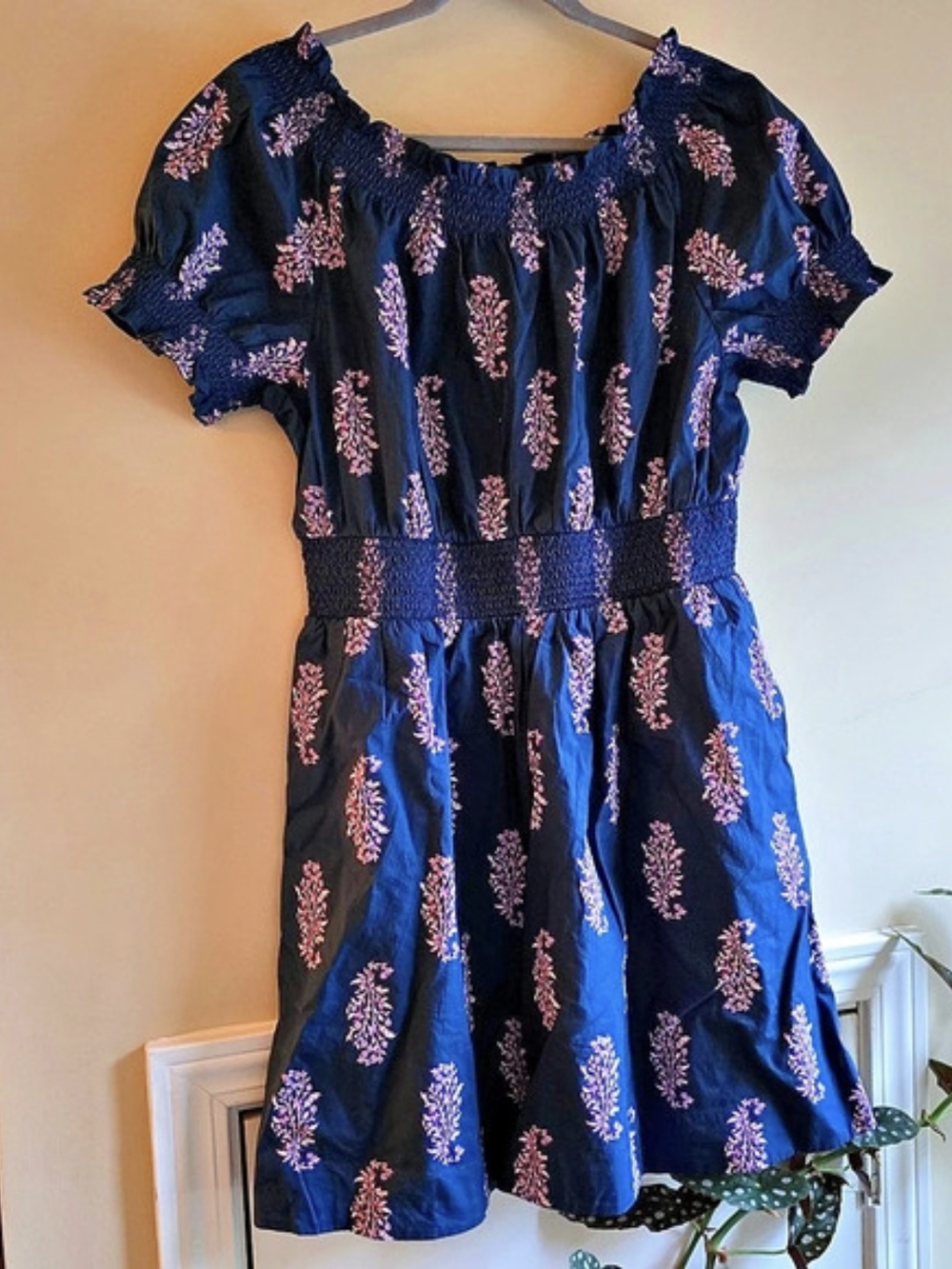 J.Crew Floral Mini Dress in Blue & Pink Size Medium